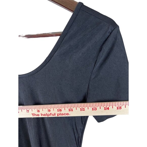 Fit In Black Short Sleeve Bodysuit Jump Suit Leotard Size Small Women's - Picture 4 of 8